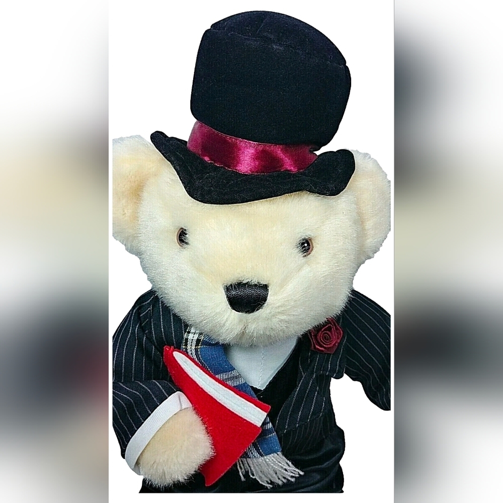 Cherished Teddies Preacher in suit, hat scarf, red book Teddy Bear Plush 18" - Picture 4 of 8